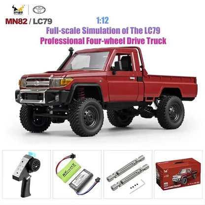 Rc Car MN82 1:12 Retro with LED Lights, Full Scale Analog LC79, Professional Four-wheel Drive Truck, Toy Truck Model RC