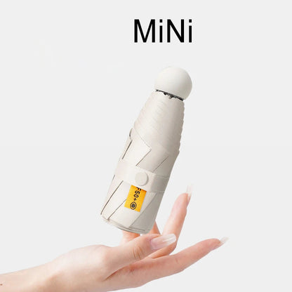 Capsule Umbrella, Portable Mini Sun Umbrella, Sunscreen Umbrella, Black Alloy Handle, with Storage Box, Dual-Use for Sun Protect    Your Coastal Marketplace | Shoreshopper.com