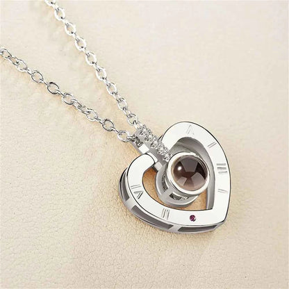 New Letter Necklace 100 Languages I Love You Projection Pendant Necklace Women Jewelry Collier Femme Bijoux Best Friends Gifts
