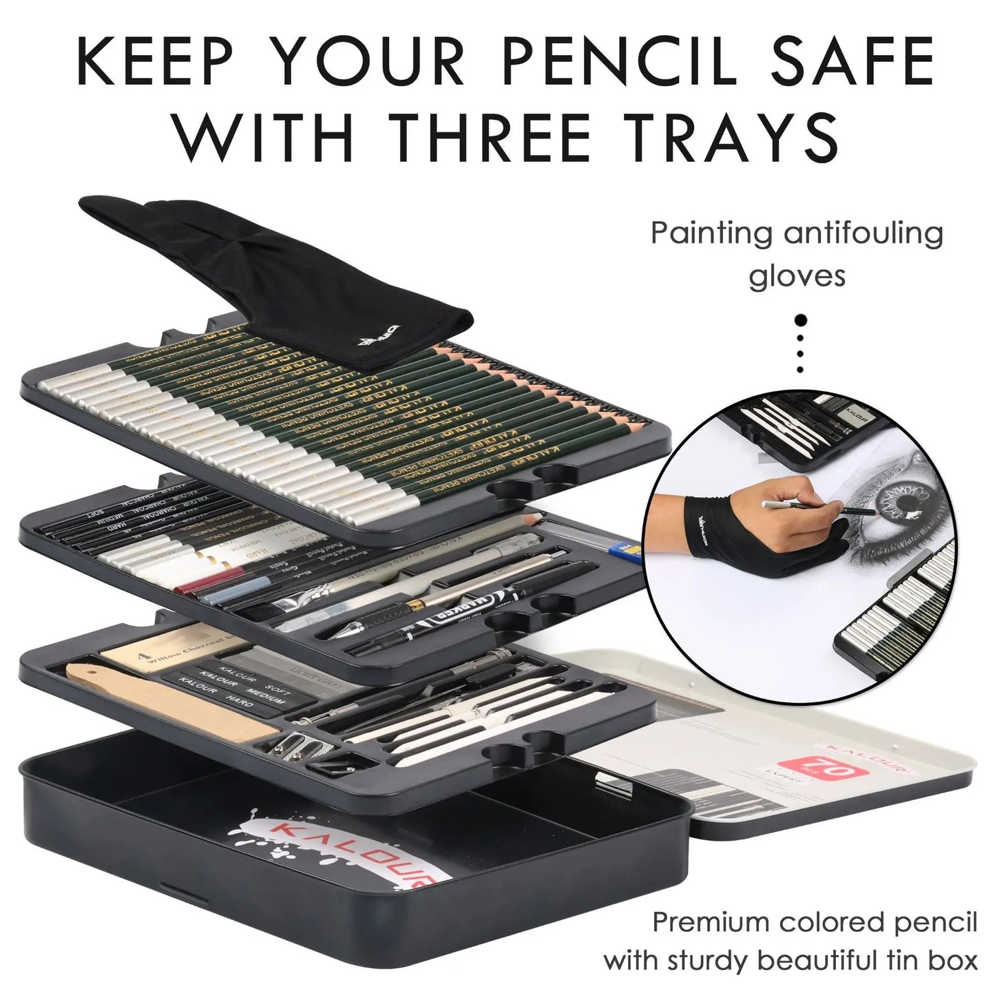 Drawing Set, 70-Pack Sketching Kit, Art Supplies with A Sketch Pad ,Colored, Graphite, Charcoal, Watercolor, Metallic Pencils    Home Decor Supply | Online Retail | ShoreShopper.com