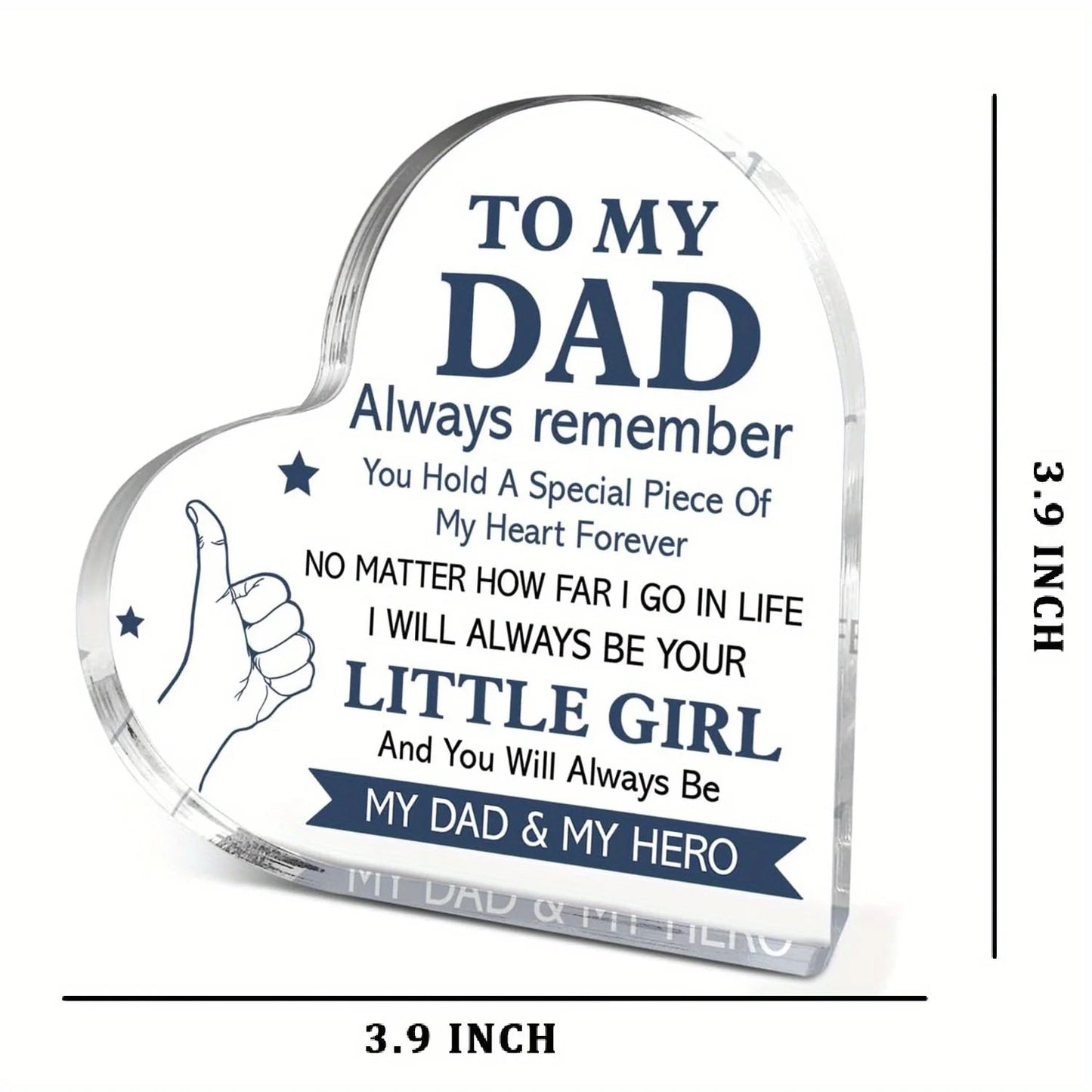 2D Flat Dad Gifts from Daughter, Thank You Gifts for Dads Fathers Day Birthday Christmas, Unique Father Gift Ideas