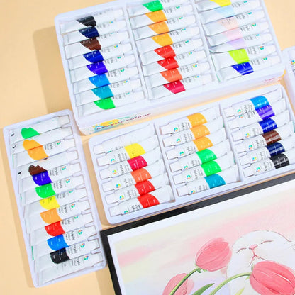 Acrylic Paint Set 12/18/24/36 Colors 12ml Tubes Non-Toxic Waterproof Art Craft Paints for Artists Kids Beginners School Supplies    Home Decor Supply | Online Retail | ShoreShopper.com