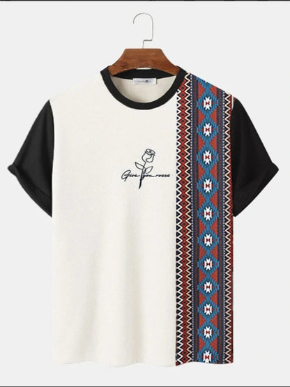 Men's C'EST LA VIE Paris Color Block T-Shirt Beige Gray Brown Casual Short Sleeve Fashion Top    Home Decor Supply | Online Retail | ShoreShopper.com