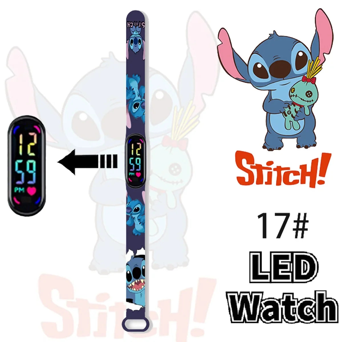 Disney Stitch Digital Kids' Watches Anime Figures LED Luminous Watch Touch Waterproof Electronic Sports Watch Kids Birthday Gift    Home Decor Supply | Online Retail | ShoreShopper.com