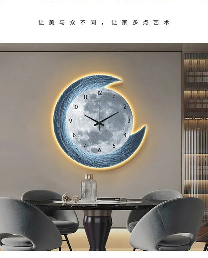 20in LED Light Wall Clock Dining Room Living Moon The Earth Modelling Silent Movement Bedroom Clock Wall Decoration Home Gifts    Home Decor Supply | Online Retail | ShoreShopper.com