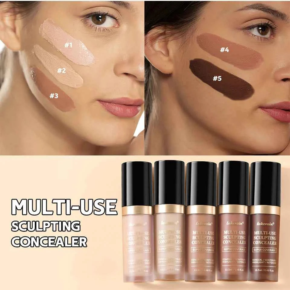 Lakerain Multi-purpose Concealer For Face Covers Freckles Even Skin Tone Moisturizing Long-lasting Sculpting Liquid Concealer