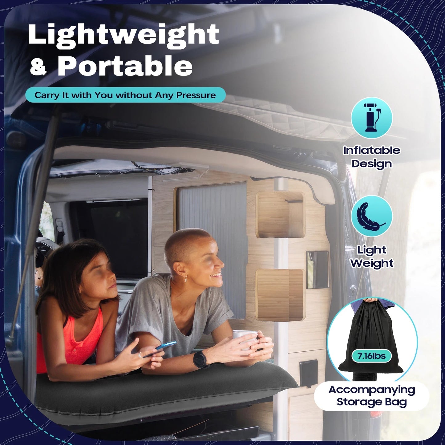 Car Mattress, SUV Car Air Mattresses with 2 Cushions and Pump, Thicker Air Bed for Travel, Camping, Removable Home Furniture    Home Decor Supply | Online Retail | ShoreShopper.com