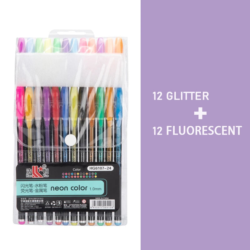 Kit 60 Colored Gel Pen Set, Glitter Metallic Pastel Neon Pen 12 24 36 48 Colors    Home Decor Supply | Online Retail | ShoreShopper.com