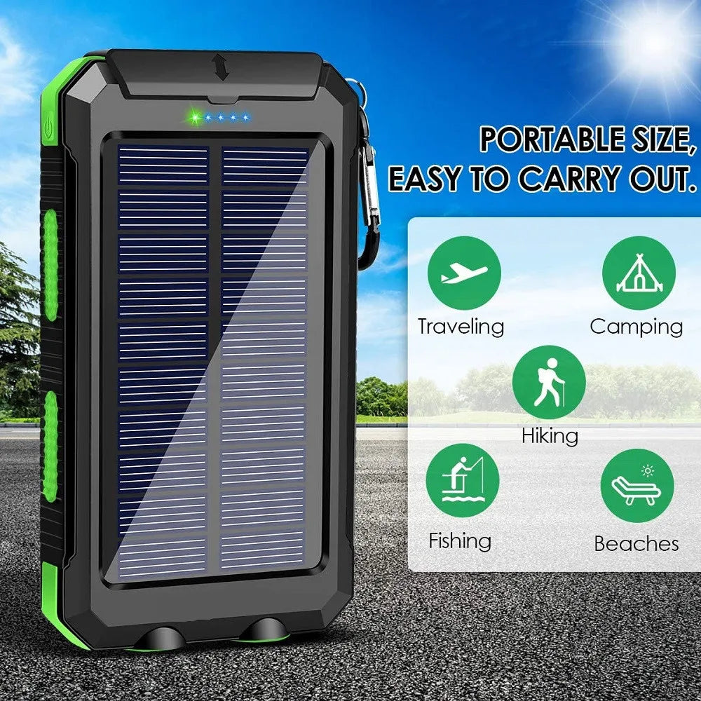 Solar Power Bank 10000mAh Portable Charging Poverbank External Battery Charger Strong Light LDE Light for All Smartphones    Home Decor Supply | Online Retail | ShoreShopper.com