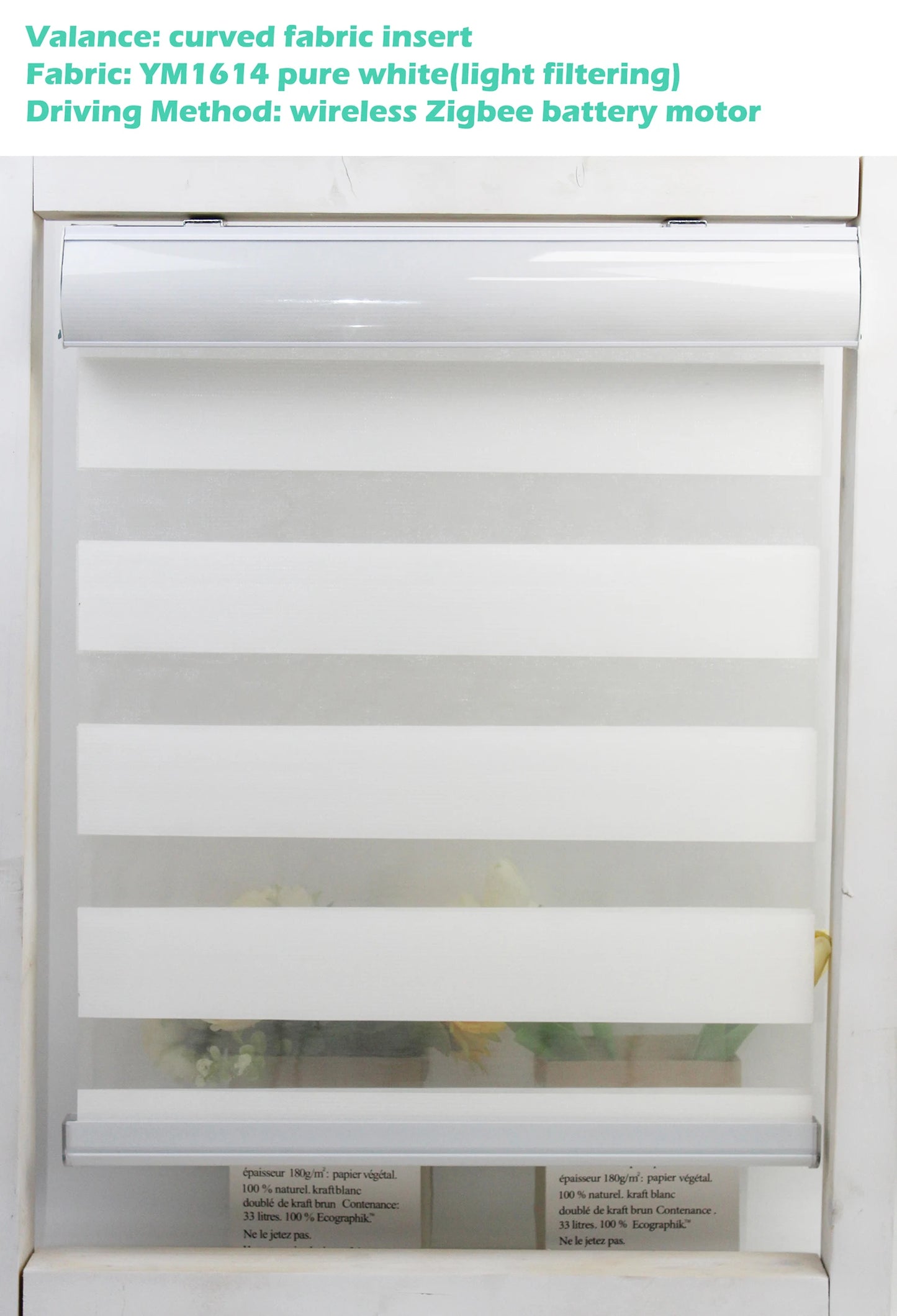 Decopedia Custom Made Zebra Blinds for Windows Motorized Roller Blinds Blackout Day and Night Window Blinds for Sliding Door - ShoreCo.Shop