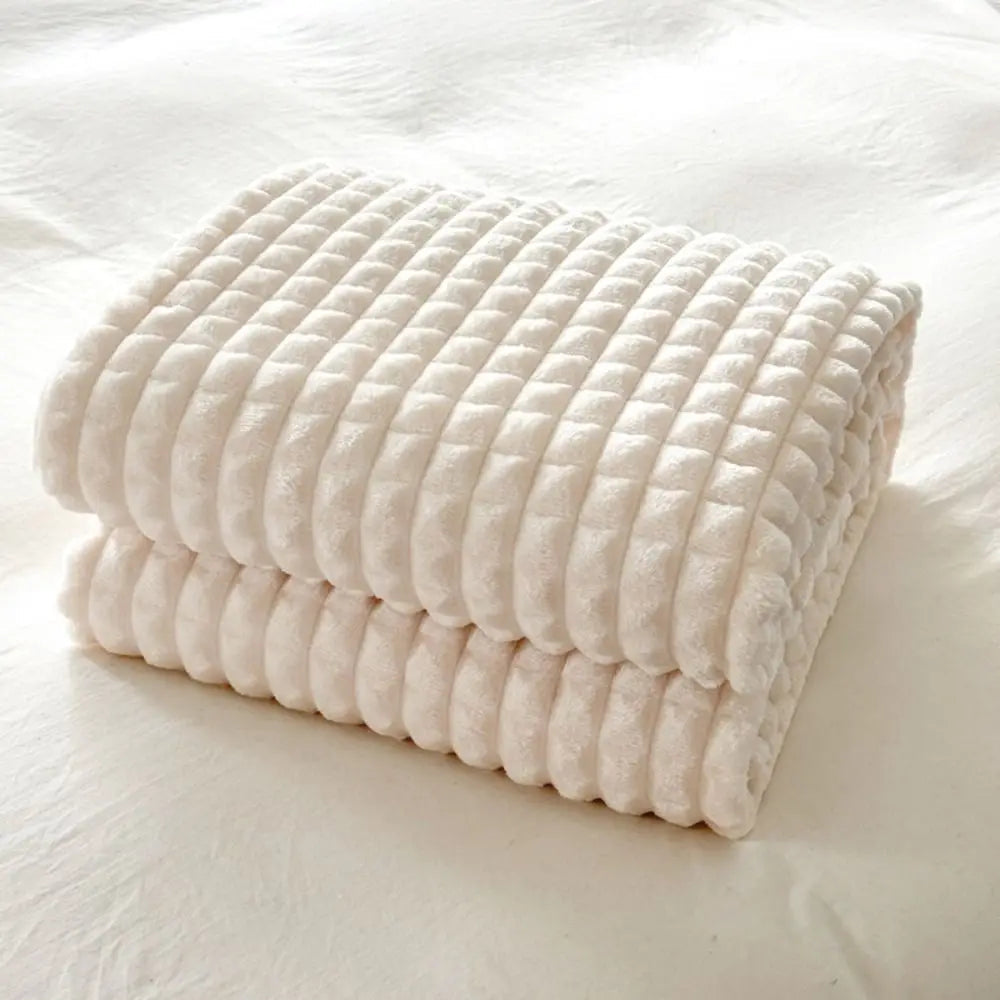 Durable Solid Color Flannel Blanket Thickened Comfortable Sofa Plush Blanket Soft Warm Office Nap Blanket Unisex    Your Coastal Marketplace | Shoreshopper.com