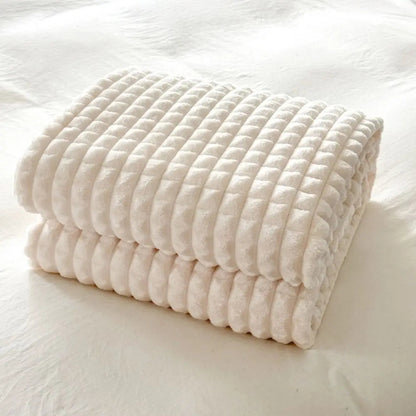 Durable Solid Color Flannel Blanket Thickened Comfortable Sofa Plush Blanket Soft Warm Office Nap Blanket Unisex    Your Coastal Marketplace | Shoreshopper.com