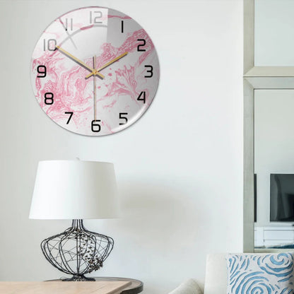 Black Gold Marble Metal Needle Modern Acrylic Round Clock 12"    Home Decor Supply | Online Retail | ShoreShopper.com