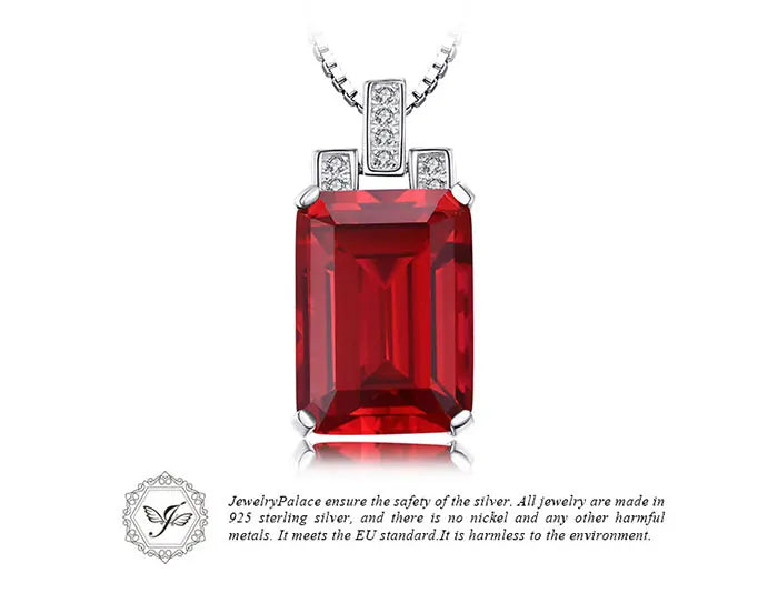 JewelryPalace 9ct Created Red Ruby 925 Sterling Silver Pendant Necklace for Women Engagement Party Jewelry Fashion Gift No Chain    Home Decor Supply | Online Retail | ShoreShopper.com