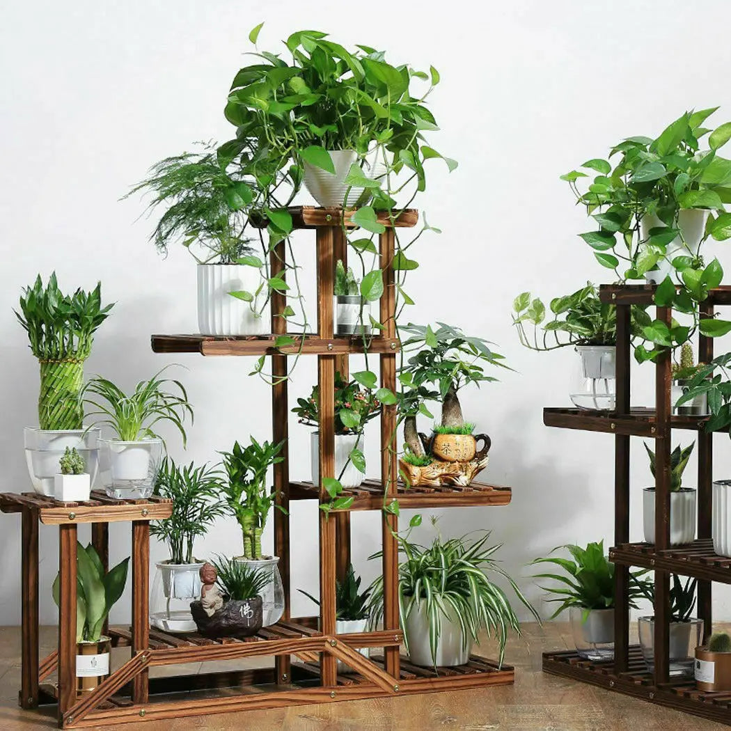 6 Tiered Wood Plant Flower Stand Shelf Planter Pots Shelves Rack Holder Display for Multiple Plants Indoor Outdoor Garden Patio    Home Decor Supply | Online Retail | ShoreShopper.com