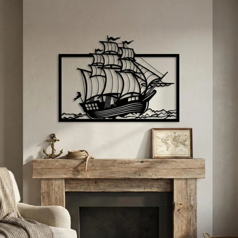 Metal Sailboat Wall Art, Coastal Nautical Home Decor for Marine Entry Sign    Your Coastal Marketplace | Shoreshopper.com