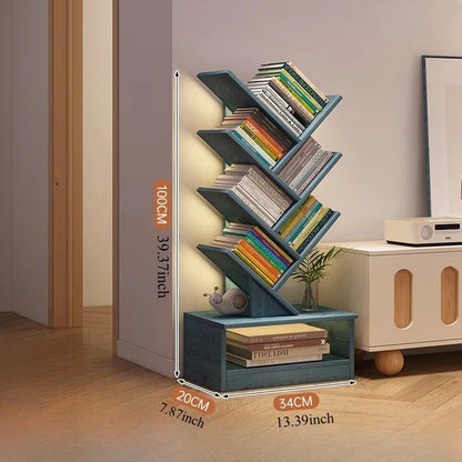 Tree-shaped Bookshelf Solid Wood Book Rack Floor-to-ceiling Space-saving Shelf Living Room Storage Shelf Display Shelf Household    Home Decor Supply | Online Retail | ShoreShopper.com