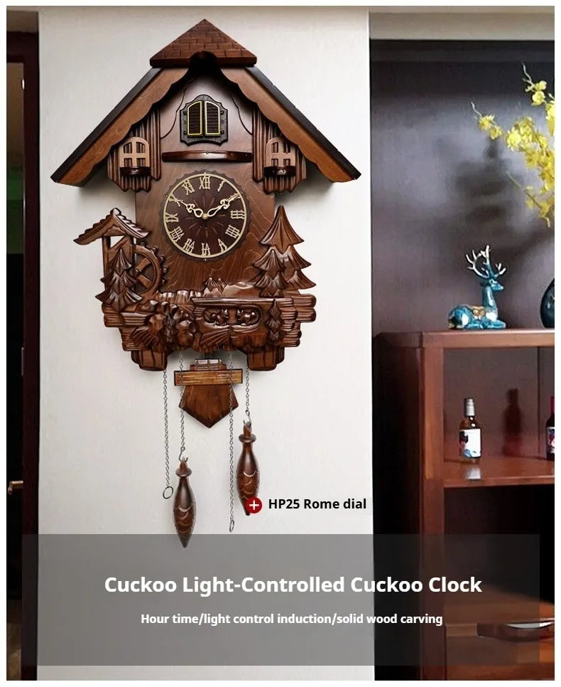 Antique Classic Solid Wood Hand-carved Cuckoo Wall Clock, Children's Music, Hour Announcement Swinging Creative Clock    Home Decor Supply | Online Retail | ShoreShopper.com