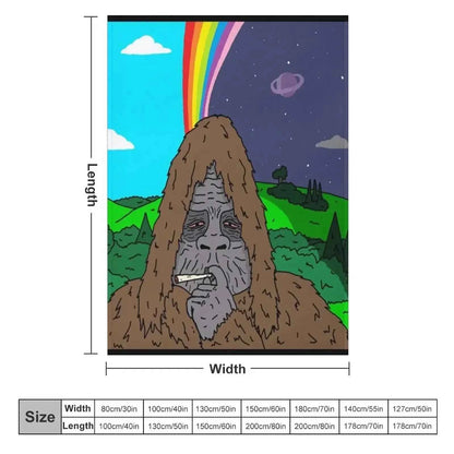 Sassy the Sasquatch Smoking Throw Blanket Decorative Throw Loose funny gift Thermals For Travel Blankets