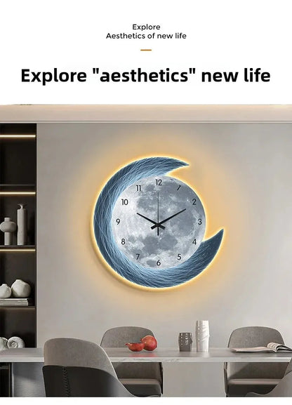 20in LED Light Wall Clock Dining Room Living Moon The Earth Modelling Silent Movement Bedroom Clock Wall Decoration Home Gifts    Home Decor Supply | Online Retail | ShoreShopper.com