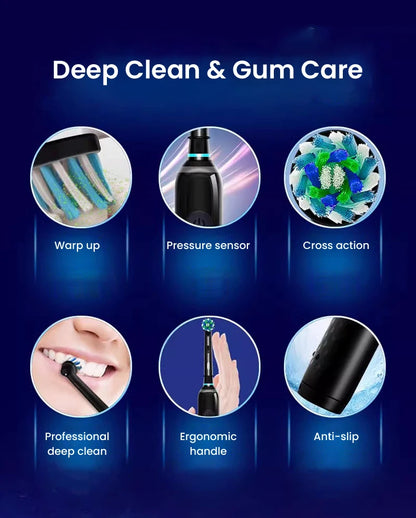 Oral B Pro 4 Ultra Electric Toothbrush 3D Rotation Rechargeable Teeth Brush Pressure Sensor 4 Brushing Modes 2 Min Timer - ShoreCo.Shop