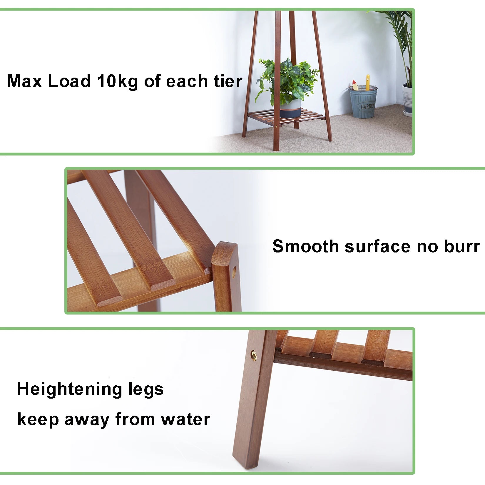 Tiered Bamboo Plant Pot Holder Tall Plant Display Shelf Flower Stand Indoor    Home Decor Supply | Online Retail | ShoreShopper.com