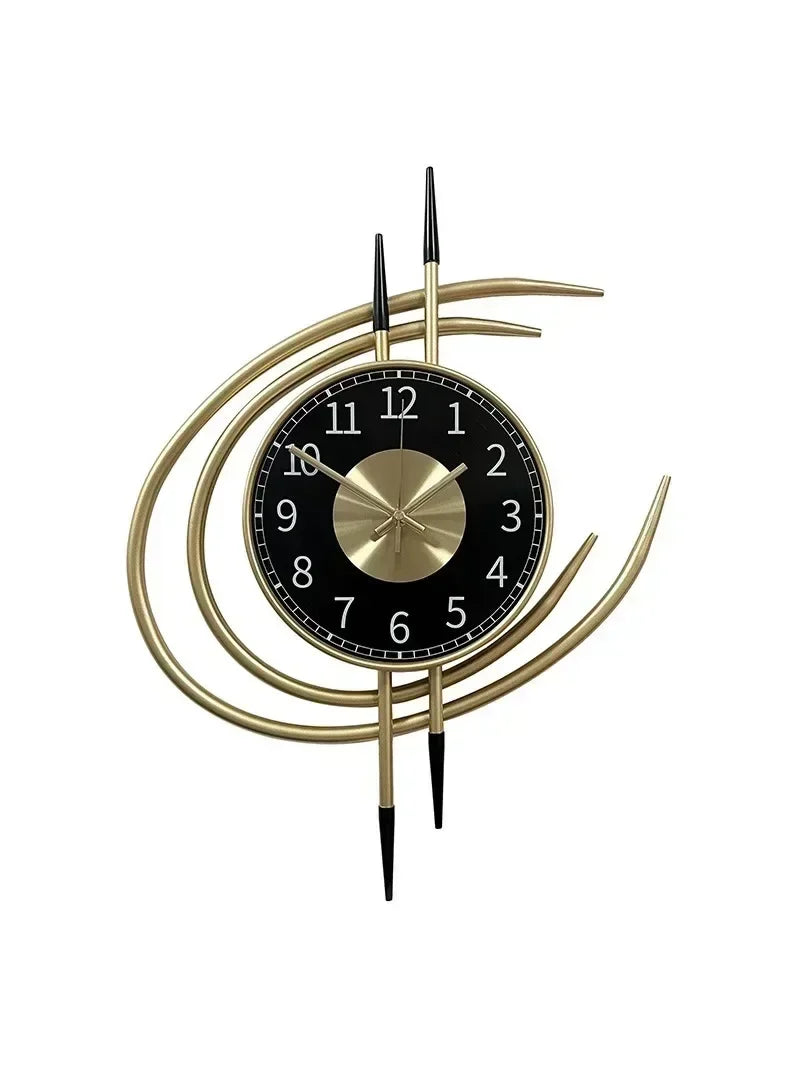 54cm Storm Eye Modern Wall Clock, Large Black Dial Metal Silent Analog Clock, Gold Luxury Decorative for Living Room Bedroom    Home Decor Supply | Online Retail | ShoreShopper.com
