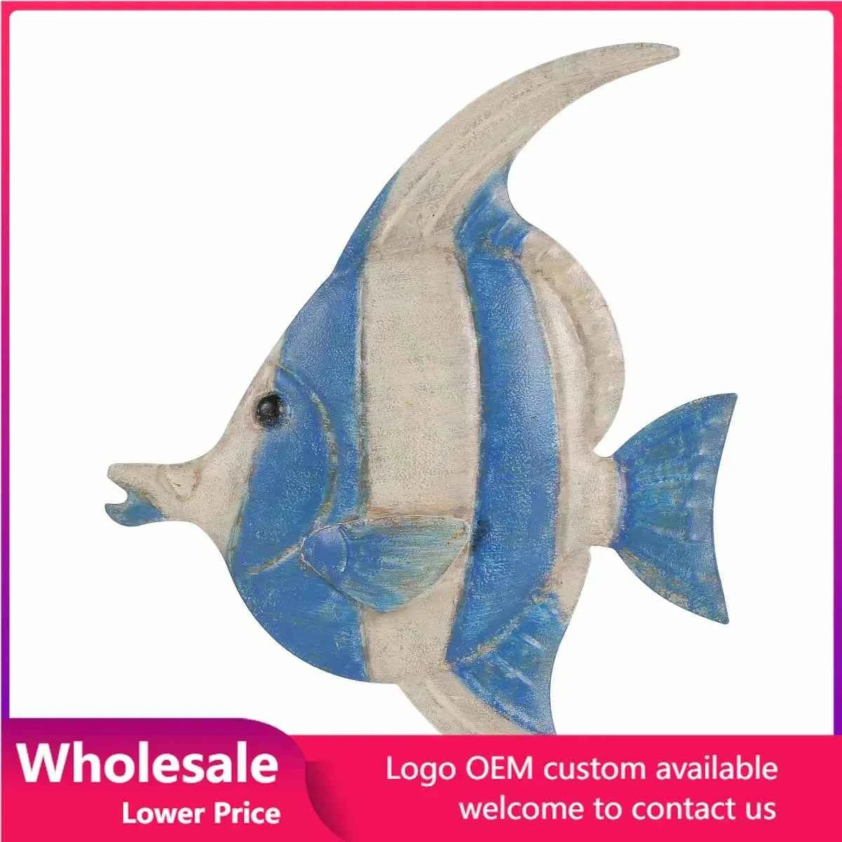 Fish Wall Hanging Iron Wall Decor Creative Ornament Craft Wall Setting Marine Life Home Decoration Accessories
