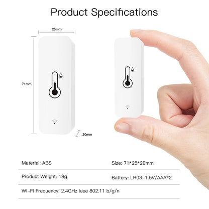 MOES Tuya Smart WiFi Temperature Humidity Sensor Hygrometer Thermometer Detector Smart Scene Linkage with Alexa Google Home    Home Decor Supply | Online Retail | ShoreShopper.com