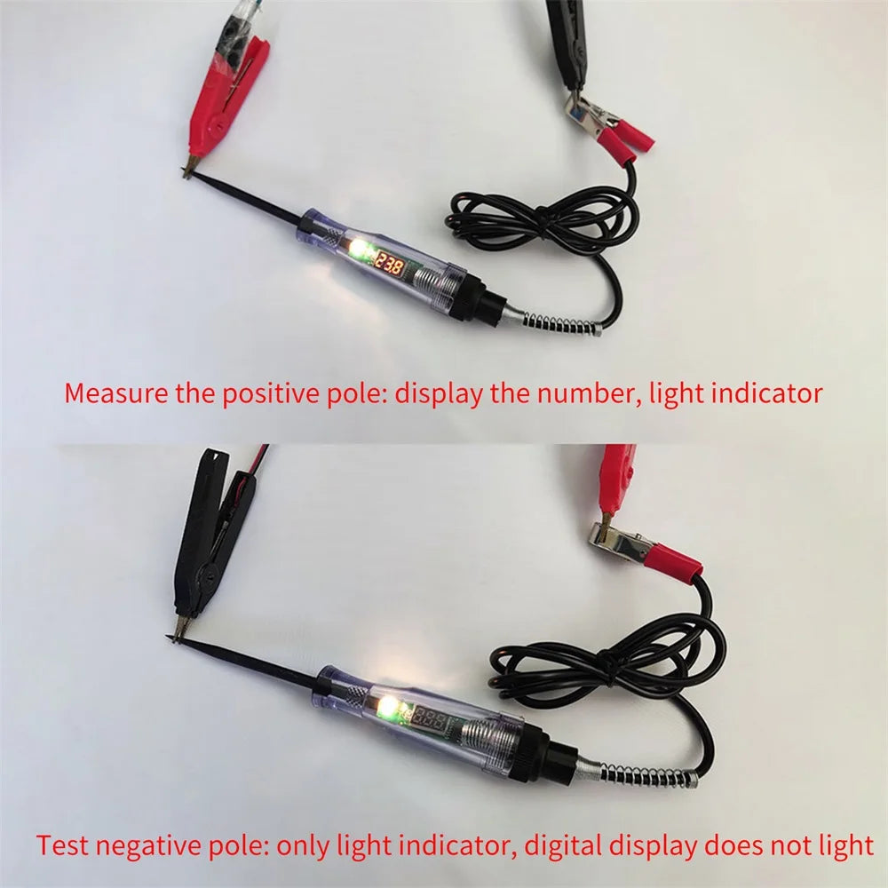 1pc 6V 12V 24V 48V 90V Car Digital Display Test Pen Circuit Test Pen Light Bulb Electric Measuring Pen Repair Tools    Home Decor Supply | Online Retail | ShoreShopper.com