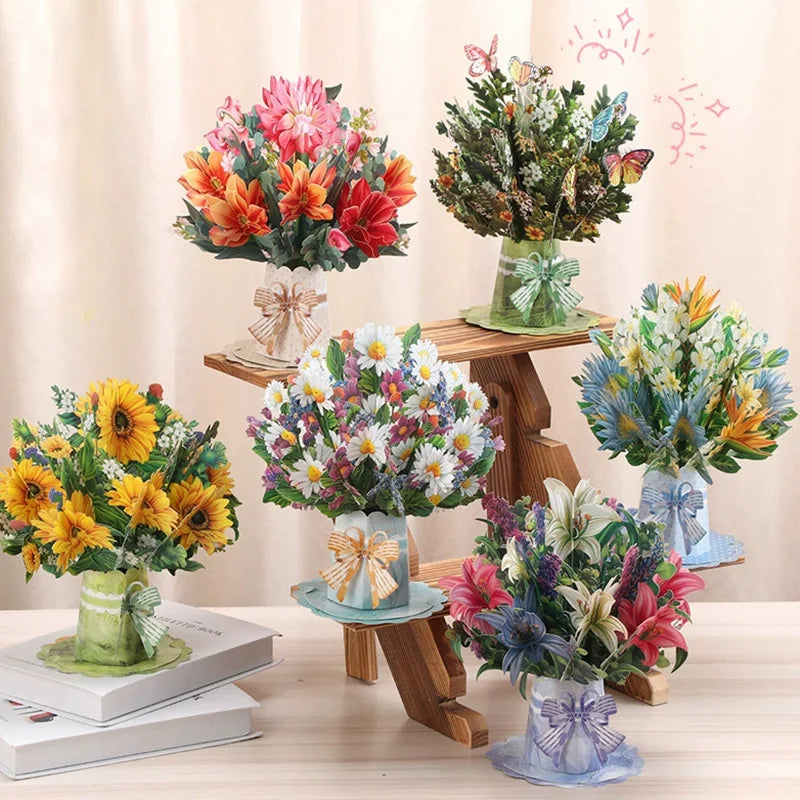 3D Creative Bouquet Gift Card for Mother Father Wife Friends Blessing Card Gift for Mothers Fathers Day Thank You Greeting Cards    Your Coastal Marketplace | Shoreshopper.com