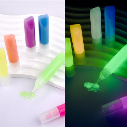 6ml/pc Luminous Pigment Paint Bright Fluorescent Paint Glow In Dark Acrylic Painting Water Color Artwork Party    Home Decor Supply | Online Retail | ShoreShopper.com