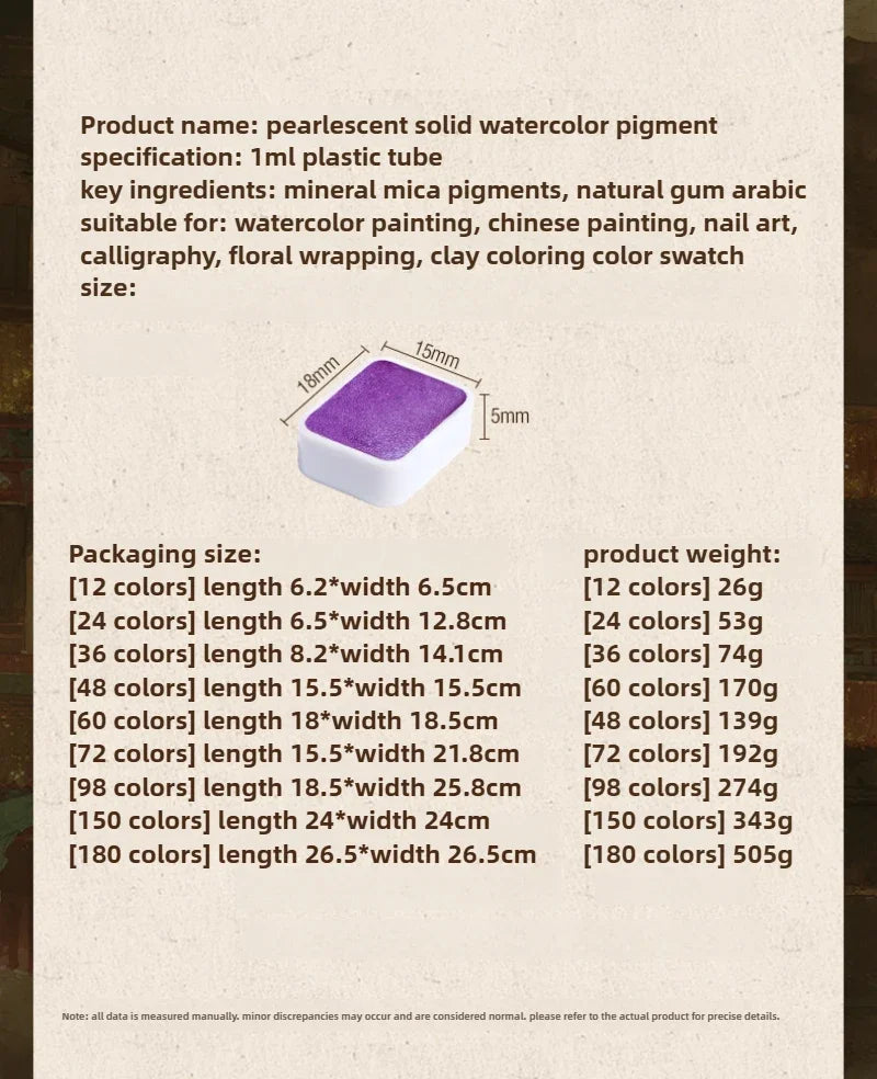 12/98/150/180 Colors Pearl Solid Water Color Paint Set Portable Professional Watercolor Painting School Art Supplies Stationery    Home Decor Supply | Online Retail | ShoreShopper.com