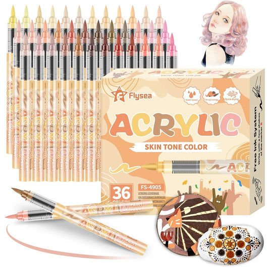 Skin Tones Art Markers,Soft Brush Tip Acrylic Paint Pens,Quick-Drying Waterproof for Sketching,Wood,Glass,Fabric,Rocks Painting    Home Decor Supply | Online Retail | ShoreShopper.com
