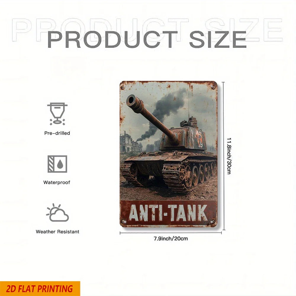 Vintage German Tiger Tank Aluminum Metal Sign - Rustic Wall Art for Home, Bar, Cafe, Garage - 8x12 Inch Gift for Military Fans    Home Decor Supply | Online Retail | ShoreShopper.com