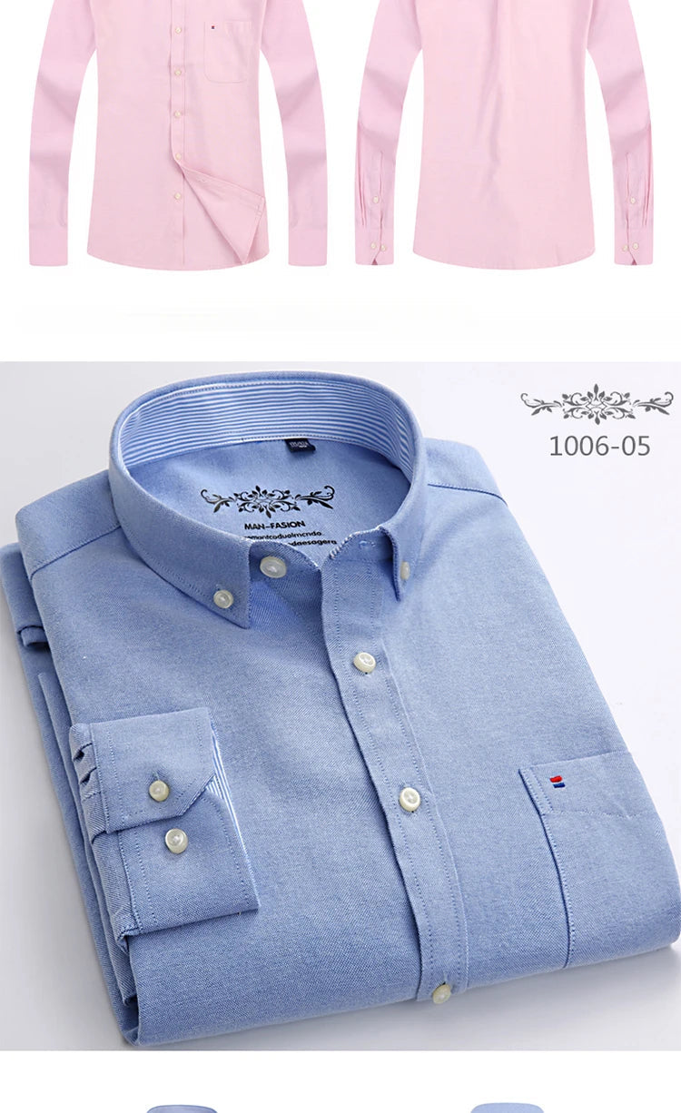 New in shirt long-sleeve shirts for men slim fit formal plian shirt single pocket office clothes soft plaid cotton designer tops    Home Decor Supply | Online Retail | ShoreShopper.com