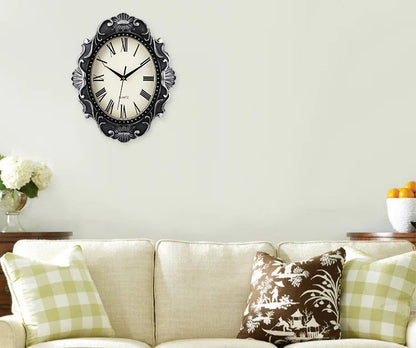 14" Vintage European Court elegance classical Style Wall Clock with Electroplated Black Gold/Silver & Roman Numerals for bedroom    Home Decor Supply | Online Retail | ShoreShopper.com