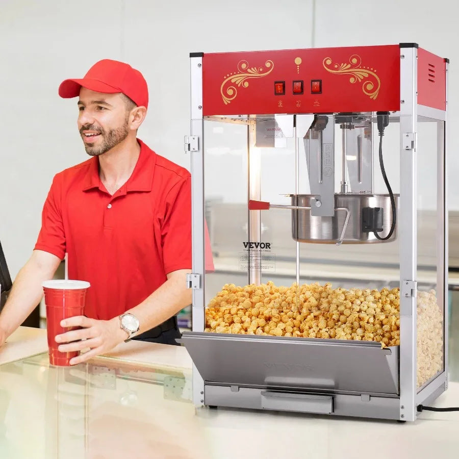 Popcorn Popper Machine Countertop Popcorn Maker 1615W 16 Oz Red    Home Decor Supply | Online Retail | ShoreShopper.com
