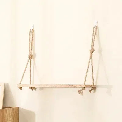 1PC 1/2/3-tier Wooden Floating Shelves for Wall Plant Flower  Hanging Rope Storager Wall Shelf Kitchen Storage    Home Decor Supply | Online Retail | ShoreShopper.com