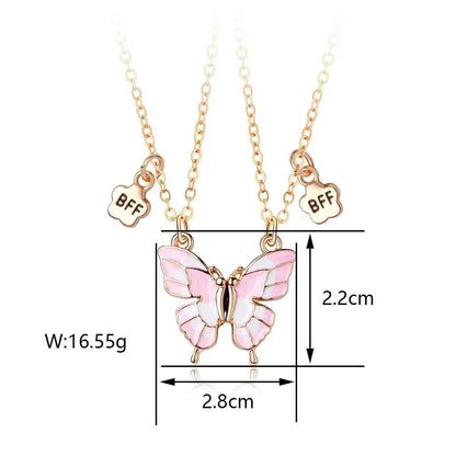 Best Friends Pendant Necklace For Woman Girls Magnetism Sequin Couple Crystal Chain Choke BFF Friendship Forever Jewelry Gift