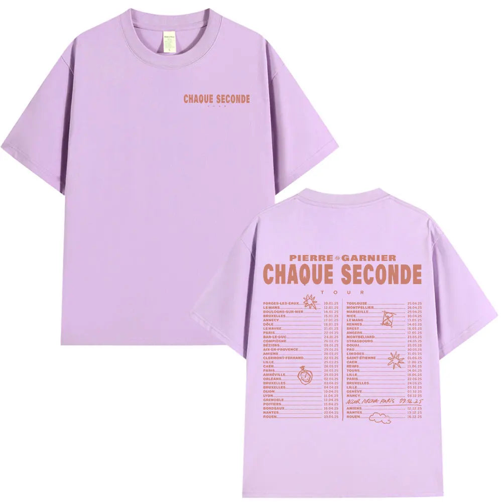 Pierre Garnier Chaque Seconde Tour Merch T-shirts Hip Hop Fashion T-shirt Women Men's Clothing Cotton Casual Oversized T Shirts    Home Decor Supply | Online Retail | ShoreShopper.com