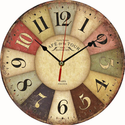Creative wooden wall clock 30cm MDF density board silent quartz clock    Home Decor Supply | Online Retail | ShoreShopper.com
