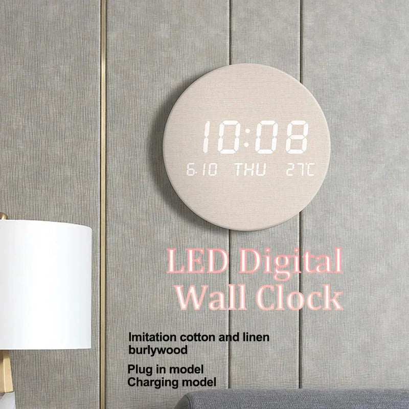 LED Digital Wall Clock Temperature Date Time Multi-function Display Living Room Home Bedroom Silent Clock Fashion Wall Clock    Home Decor Supply | Online Retail | ShoreShopper.com