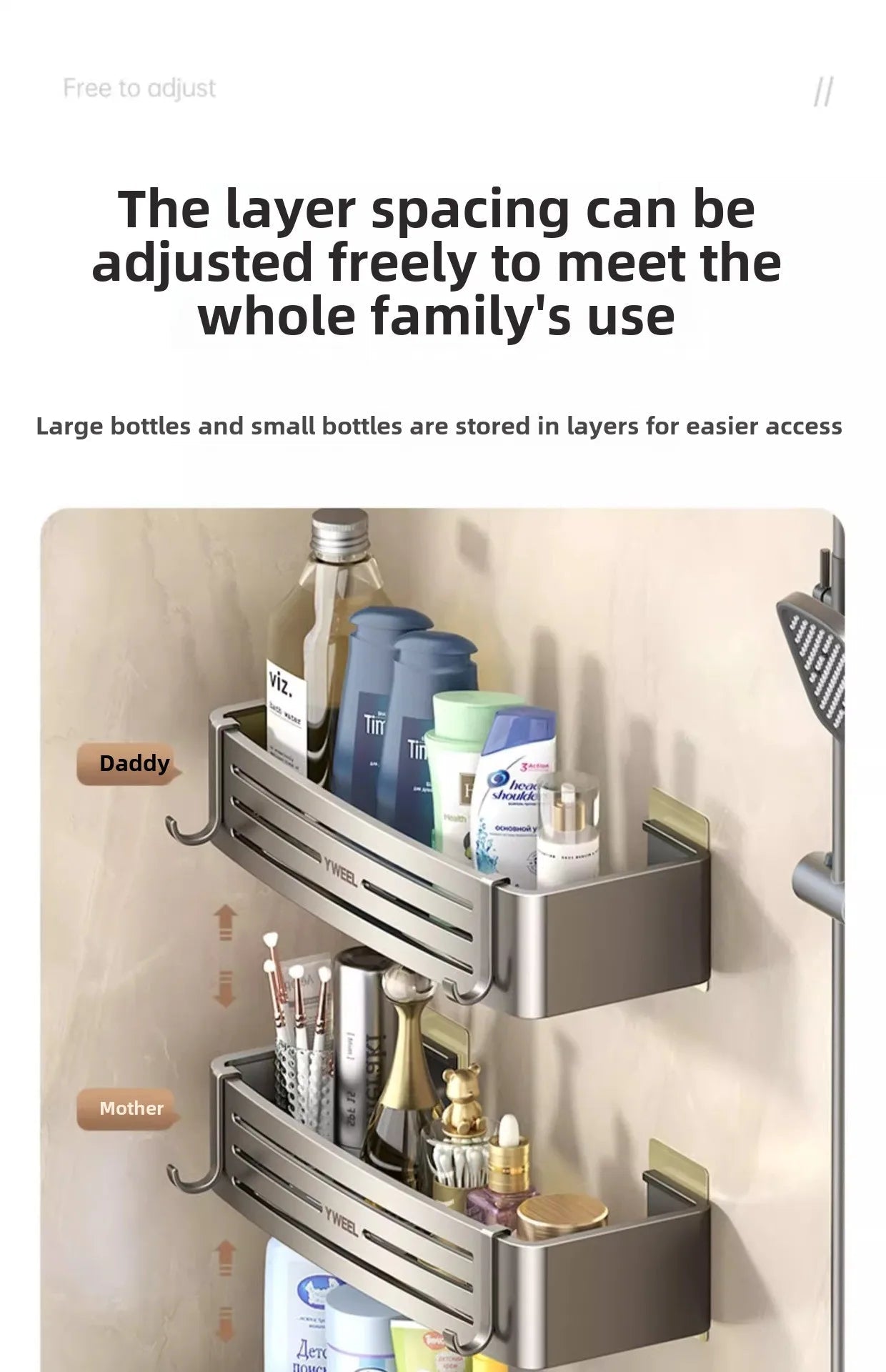 Bathroom storage shelf Bathroom toilet washstand Hand washing bathroom shower gel Wall storage shelf free of holes    Home Decor Supply | Online Retail | ShoreShopper.com