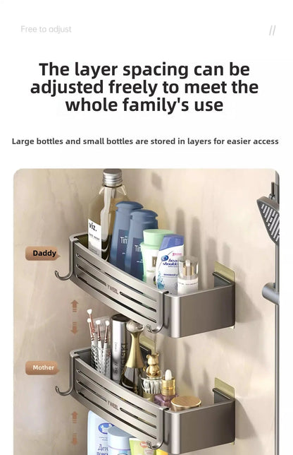 Bathroom storage shelf Bathroom toilet washstand Hand washing bathroom shower gel Wall storage shelf free of holes    Home Decor Supply | Online Retail | ShoreShopper.com