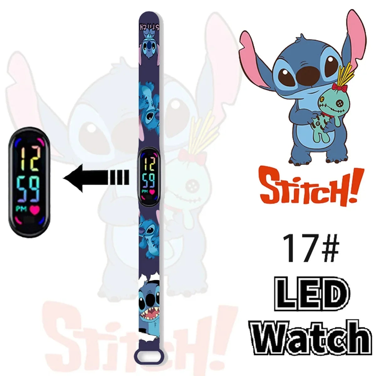 Disney Stitch Digital Kids' Watches Anime Figures LED Luminous Watch Touch Waterproof Electronic Sports Watch Kids Birthday Gift    Home Decor Supply | Online Retail | ShoreShopper.com
