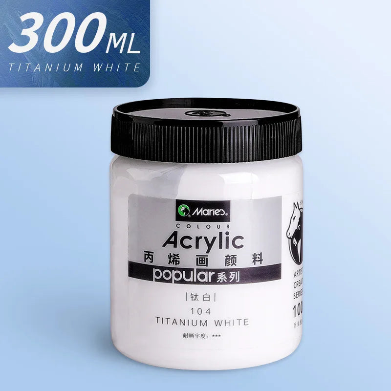 300ml White Acrylic Paints In Large Jars for Wall Painting Without Losing Color Waterproof and Sun Protection Art Supplies    Home Decor Supply | Online Retail | ShoreShopper.com
