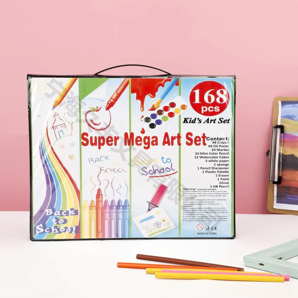 168pcs Office School Supplies Art drawing Set Oil Pastels Watercolor Markers Kids Painting Kit for Children Students School Gift    Home Decor Supply | Online Retail | ShoreShopper.com