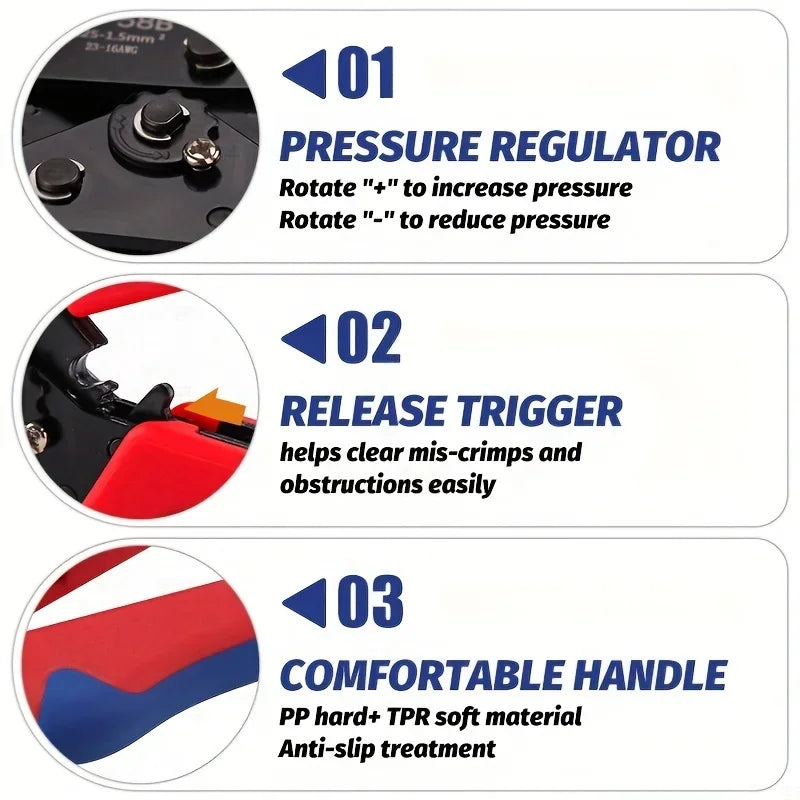 Terminals Crimp Pliers Interchangeable Dies Wire Crimper Crimping Tools Ratcheting SN-48B PH2.0 XH2.5 JST2.5 VH3.96    Home Decor Supply | Online Retail | ShoreShopper.com
