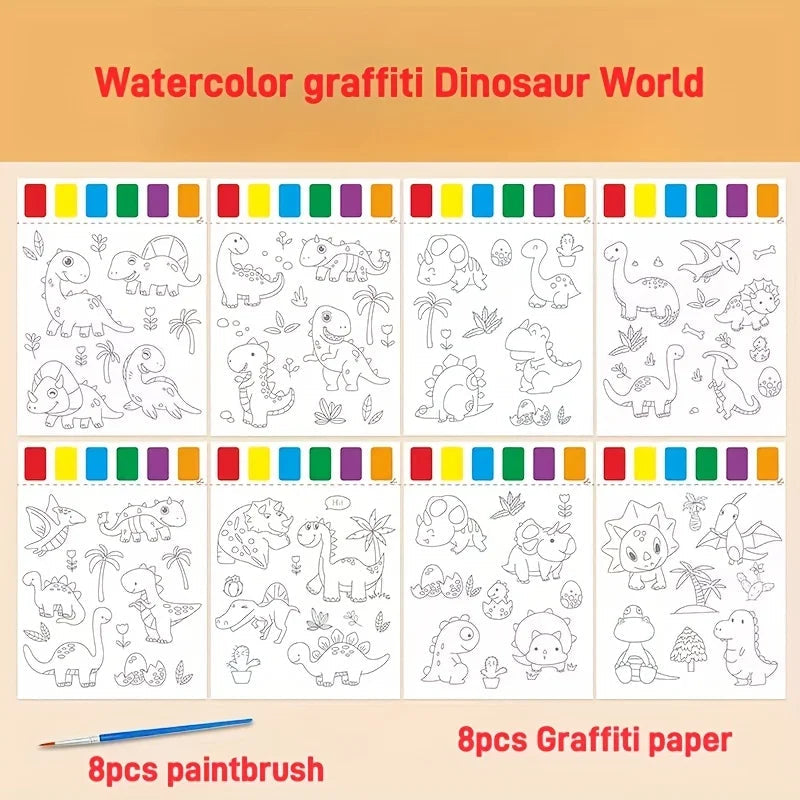 A Set of Art Tools, Including 8 Pieces of Art Paper, 8 Brushes,and 6 Colors of Paint,Suitable for Students and DIY Handmade Sets    Home Decor Supply | Online Retail | ShoreShopper.com